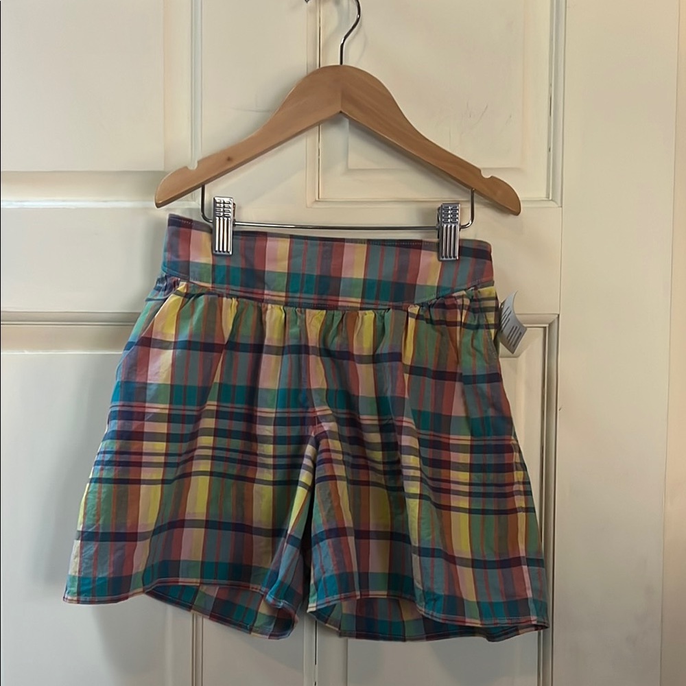 Tea Collection Madras Plaid Cotton Shorts 8